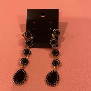 Elegant Black and Gold Drop Earrings
